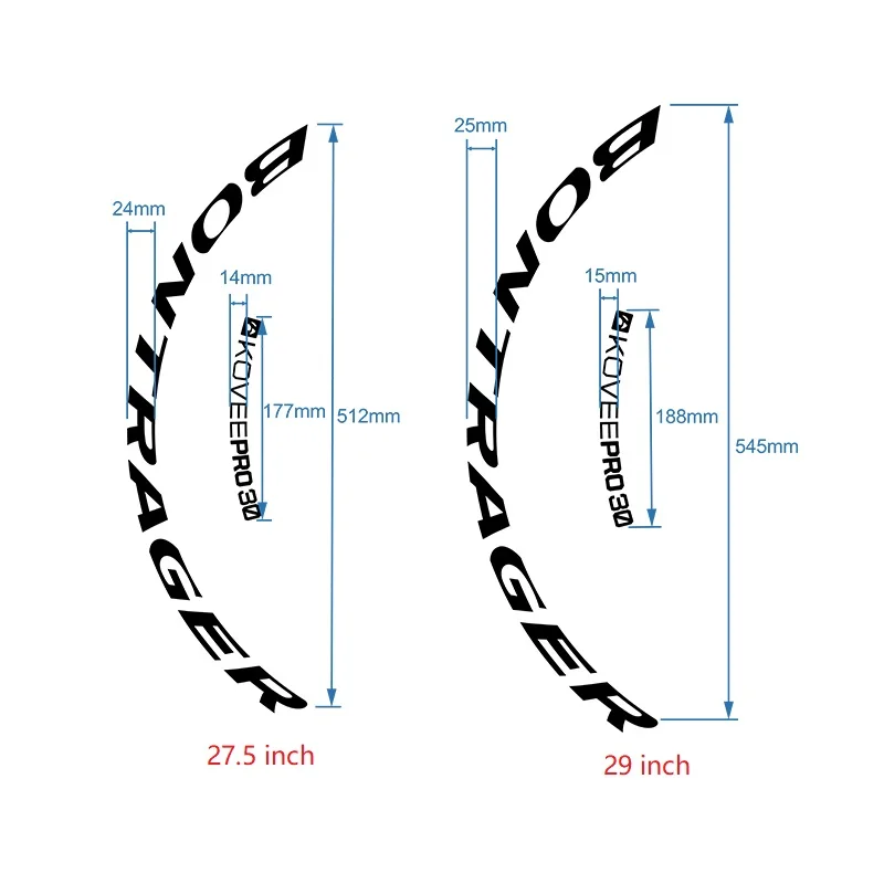 MTB Road Bike Wheel Stickers for Bontrager Kovee Pro 30 Sunscreen Waterproof Antifade Mountain Bicycle Cycling Decal Free Ship