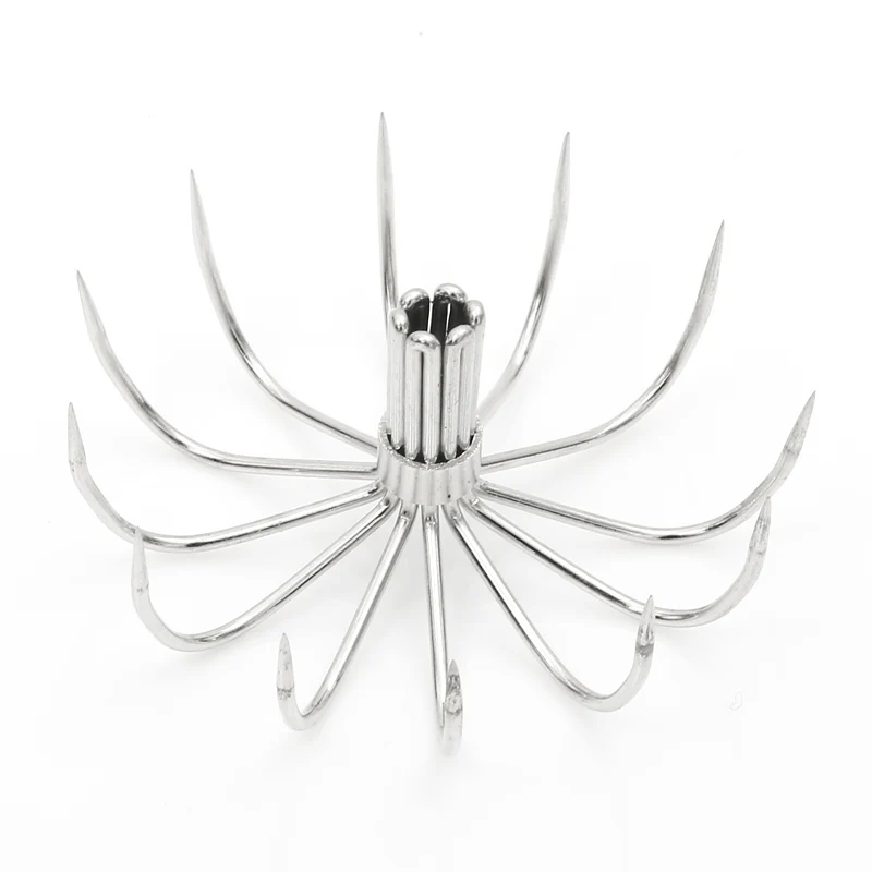 바다 낚시, 스테인레스 스틸 오징어 후크, 우산 바늘 후크, 바블리스 멀티 클로 오징어 견인 후크, 10 개