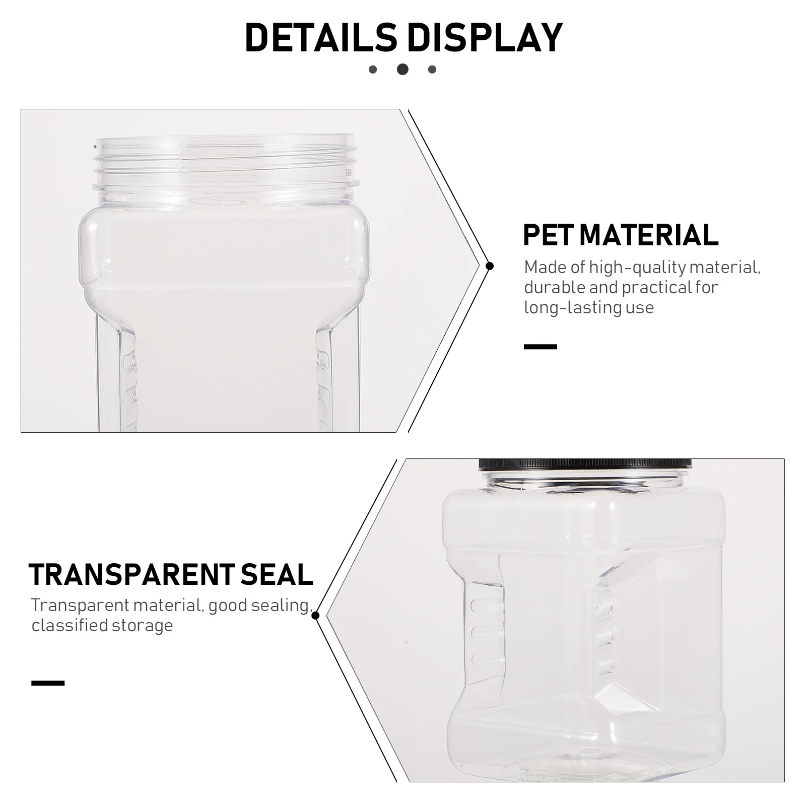 

6Pcs Plastic Storage Bottles Transparent Honey Storage Jars Food Containers Kitchen Food Cans Leakproof