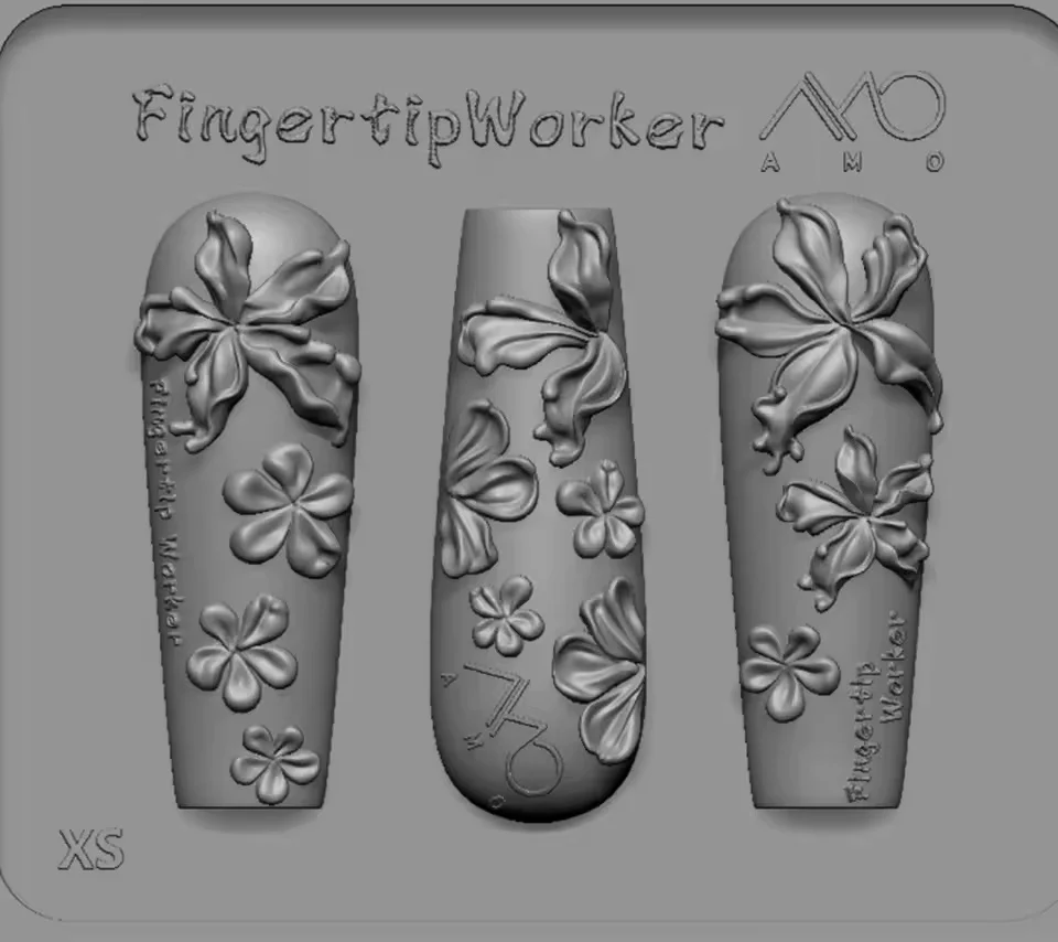 Modelli per nail art Stampo per unghie Fiore di cristallo di ghiaccio Tulipano Fiocco 3D Silicone Acrilico Rilievo Decorazioni per unghie fai da te Strumenti di progettazione per manicure