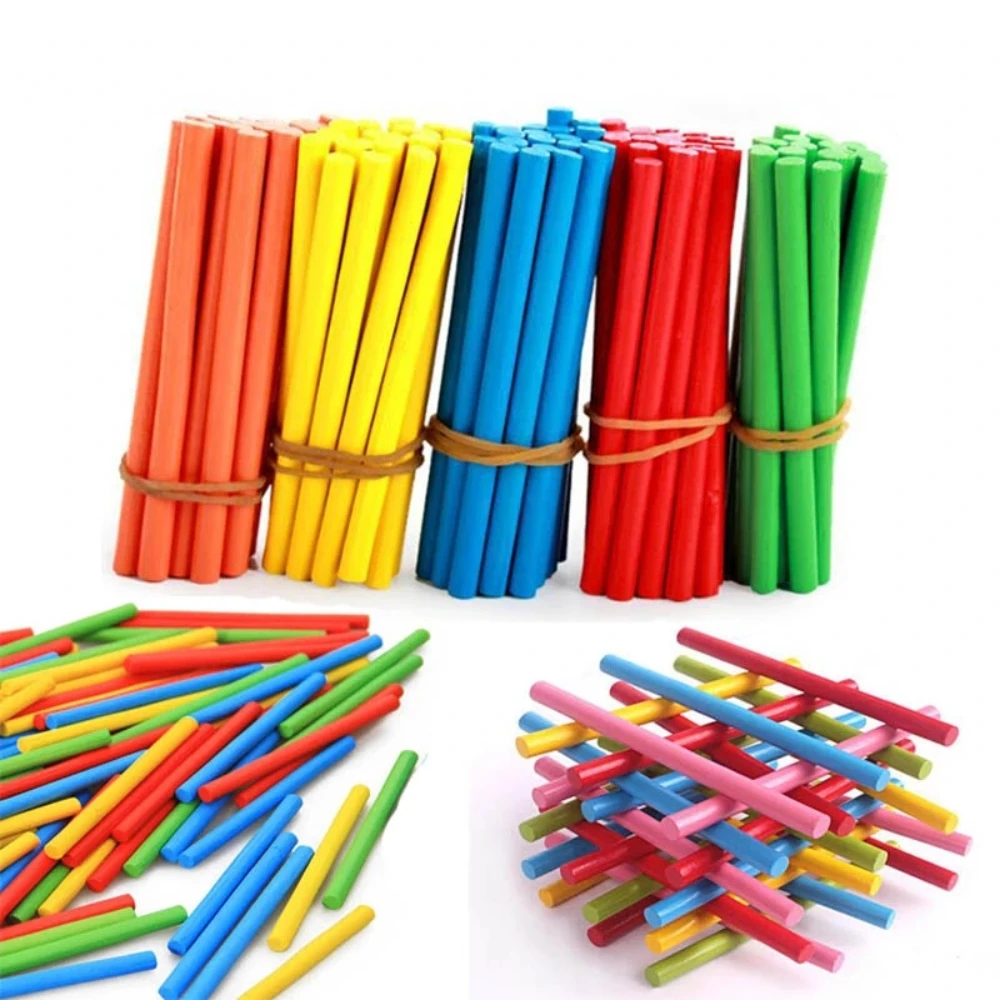 100pcs/8cm Math Color Counting Stick Children\'s Learning Educational Toys Preschool Math Learning Tools Montessori Teaching Aids