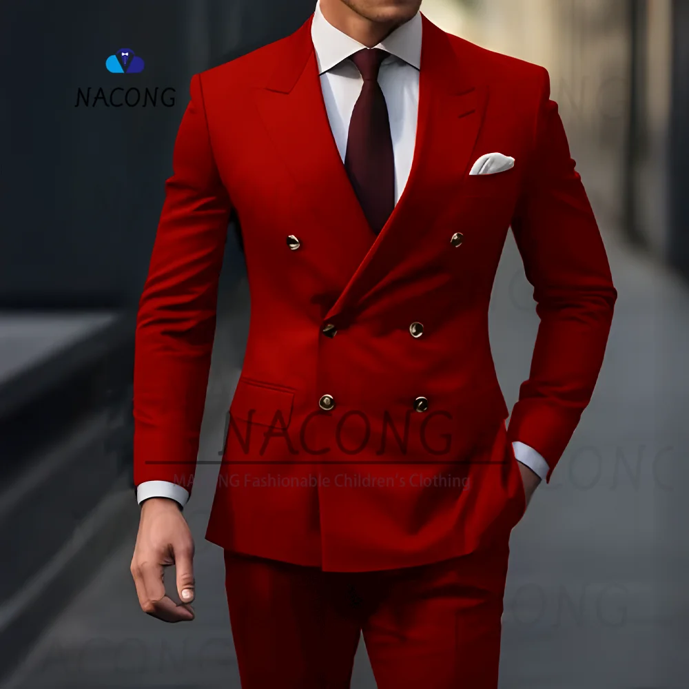 

Men Suits 3-Piece Formal Wedding/Business High Quality Fashion Lapel Blazer Pants Slim Fit Groom Party Tuxedos