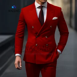 Men Suits 3-Piece Formal Wedding/Business High Quality Fashion Lapel Blazer Pants Slim Fit Groom Party Tuxedos