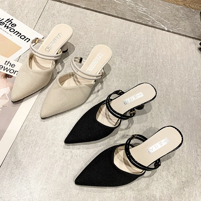 2023 primavera estate scarpe firmate da donna pantofole con punta a punta pantofole da donna con tacco alto di marca di lusso