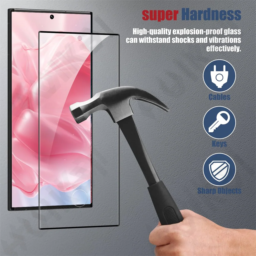 3 قطعة الزجاج المقسى لسامسونج غالاكسي S25 FE S24 S23 S22 الترا زائد A17 A16 A56 A36 5G منحني غطاء كامل حامي الشاشة #4