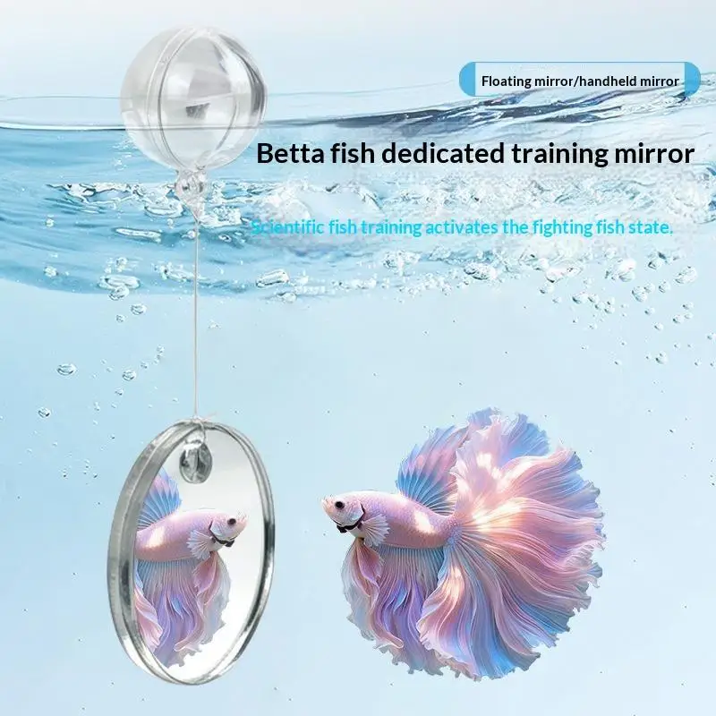 Double Sided Floating Betta Fish Mirror Strong Suction Cup Smooth Edge Betta Training Accessory Aquarium Fish Tank Decor Supply