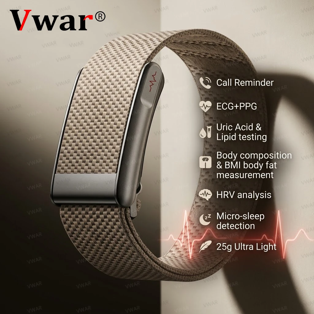 2026 New Nursing Grade Smart Bracelet SpO2 Blood Lipid Uric Acid ECG+PPG Waterproof Band Body Temperature Sport Fitness Tracker
