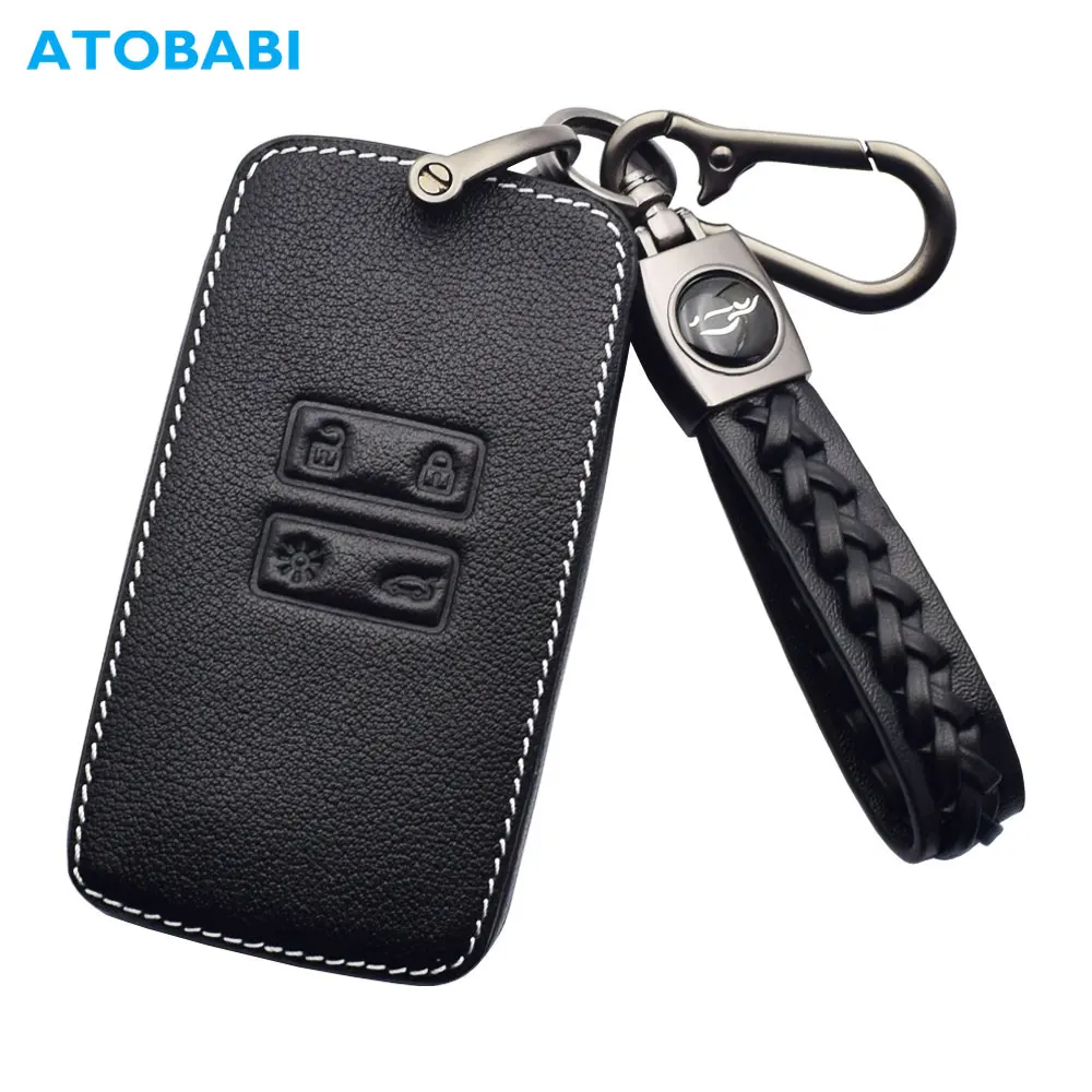 Leather Car Key Case Smart Remote Protector Cover For Dacia Duster Sandero Stepway Renault Scenic Kadjar Captur Talisman Koleos