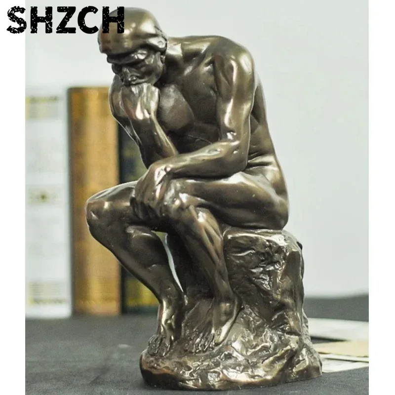 Bronze Thinker Statue Rodin's The Thinker Replica Insightful Reflective Art for Creative and Personalized Decor