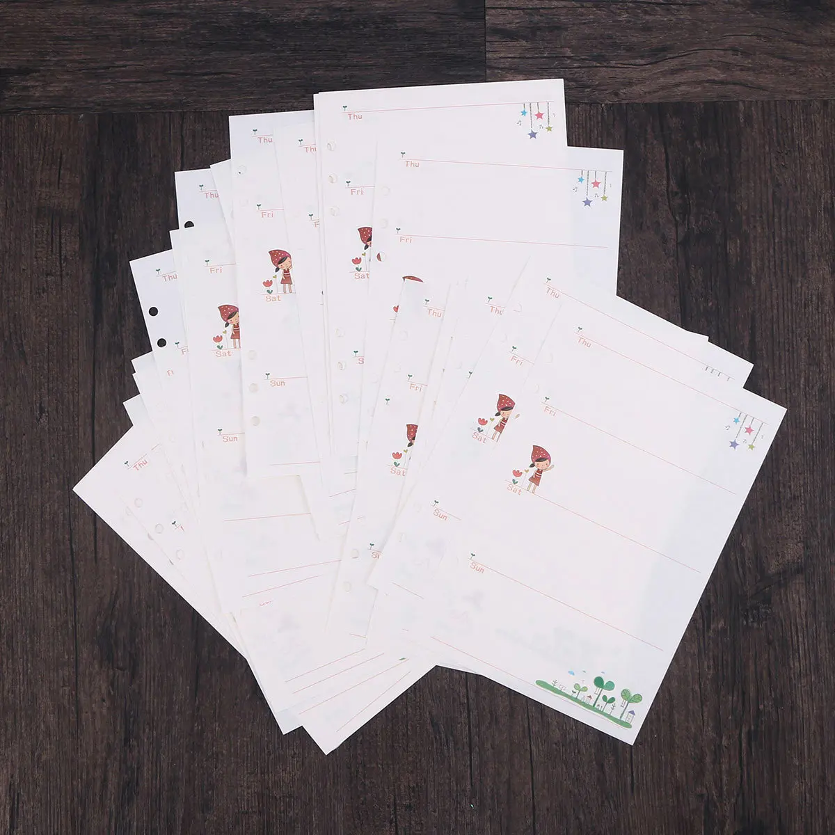 A5 Filler Paper Refills for 6-Ring Binder – Smooth Writing, Colorful Patterns, Traveler’s Notebook Compatible
