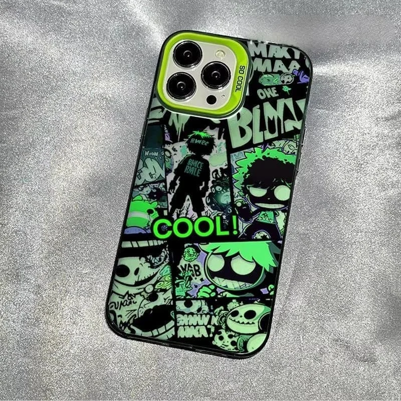 

Black Cool Comic Style Phone Case For iPhone 16 15 14 13 12 11 Pro Max XR XS X SE 16E 7 8 16 Plus 13 Pro 11 Pro Matte Back Cover