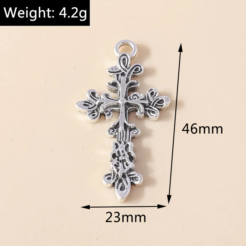 Leslie 10/20/30 Stück Steampunk Kreuz Charms für Ohrringe Halskette Schmuckherstellung Silber Farbe Gothic Kreuze Anhänger DIY Versorgung – Detail 21