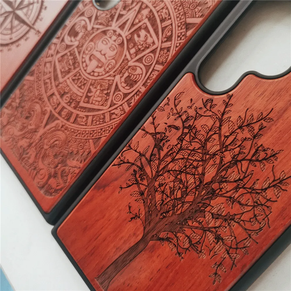 Carved Natural Wood Case Cover For Samsung Galaxy S24 S23 Ultra Wooden Case Accessories S24 Ultra