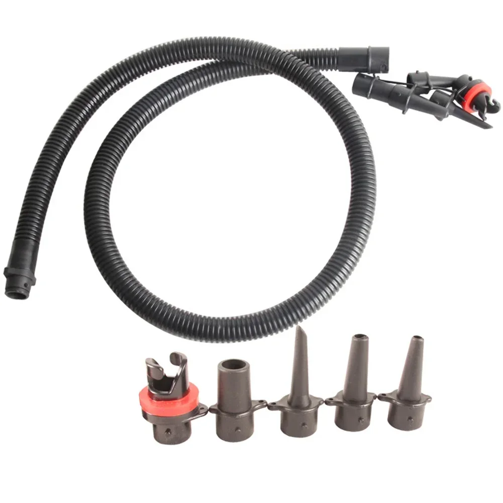 

PVC Air Pump Hose And Connector Set 1.2m Inflatable Tube With 5 Nozzle Sizes For Kayak Paddle Board SUPs Surfboard Hand Pump