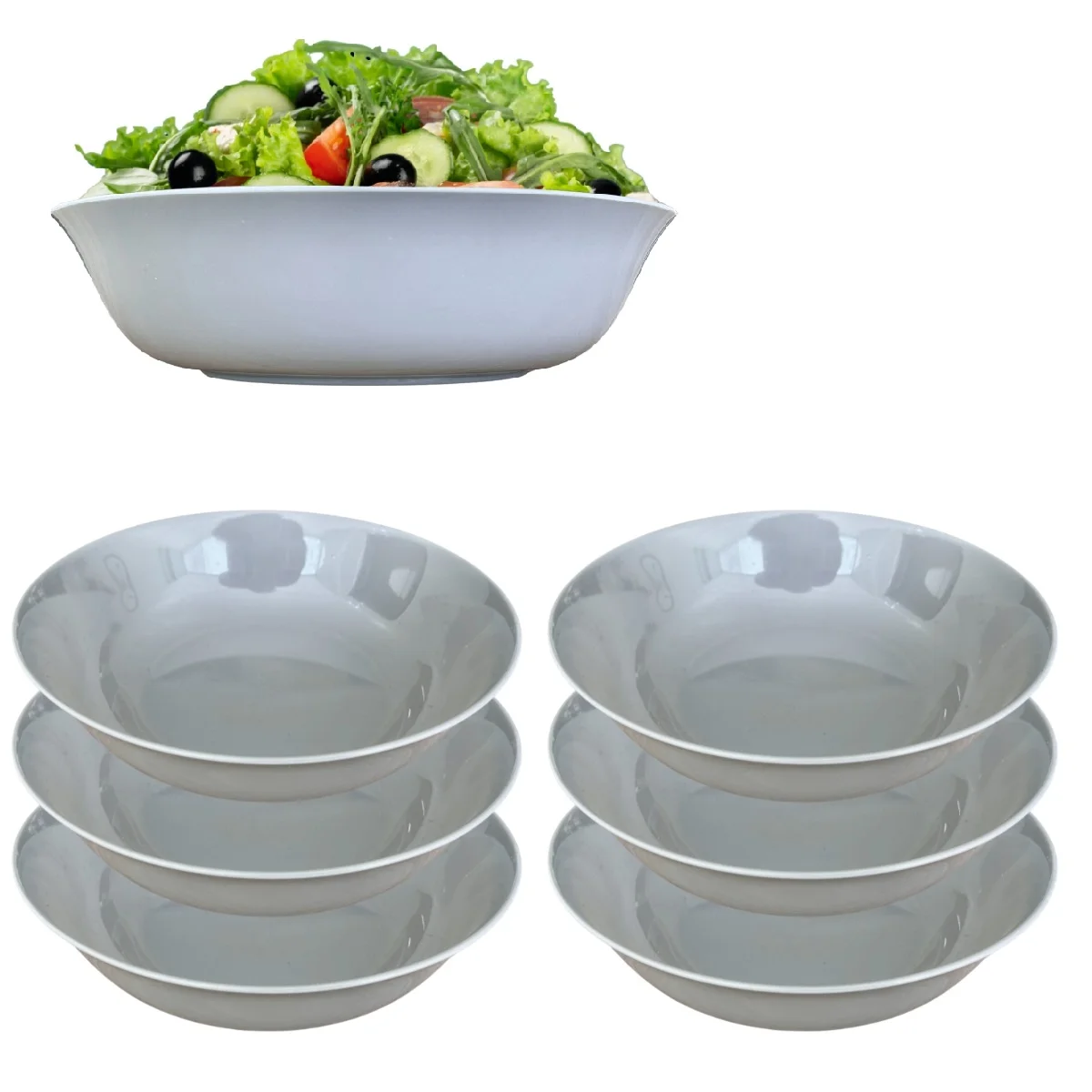 6 Bowl Bowl Bowl Bowl Bowl Scent Melamine Grey Kitchen 1.4L