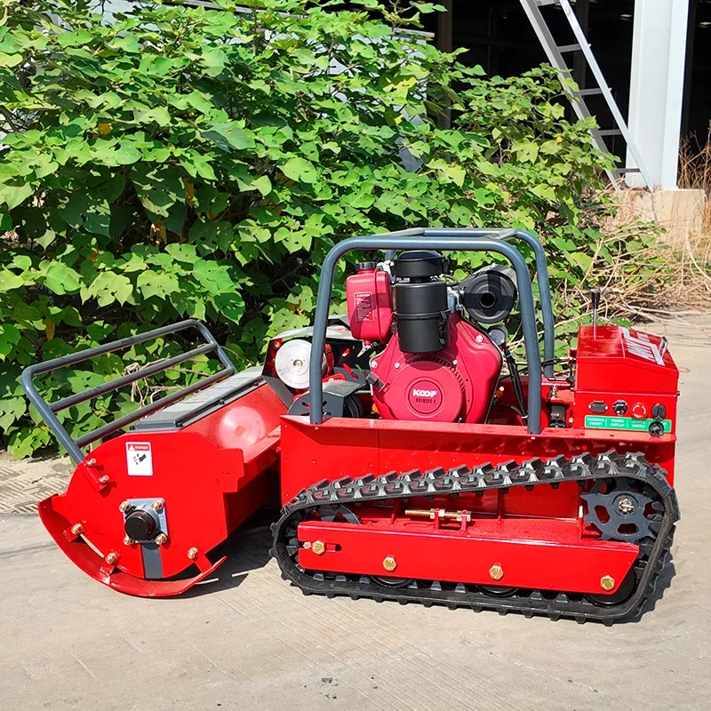 800mm Cutting Width Self‑Propelled Remote Control Robot Lawn Mower 4‑Stroke Zero‑Turn Crawler Grass Cutter For Garden Orchard