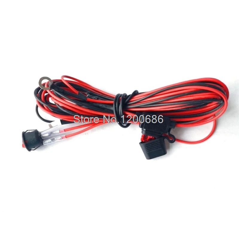 18AWG 1.5M Custom Car LED Headlight Automotive On-Off Switch Wire Harness with 10A Fuse Holder