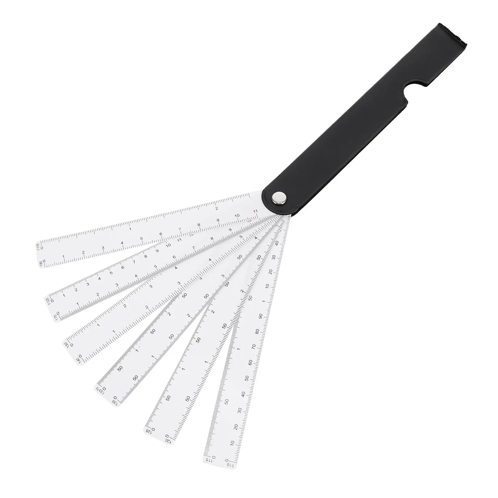 Folding Sector Scale Ruler Multifunctional Plotting Tool for Painting Drawing Design Architecture Engineering Students Artists