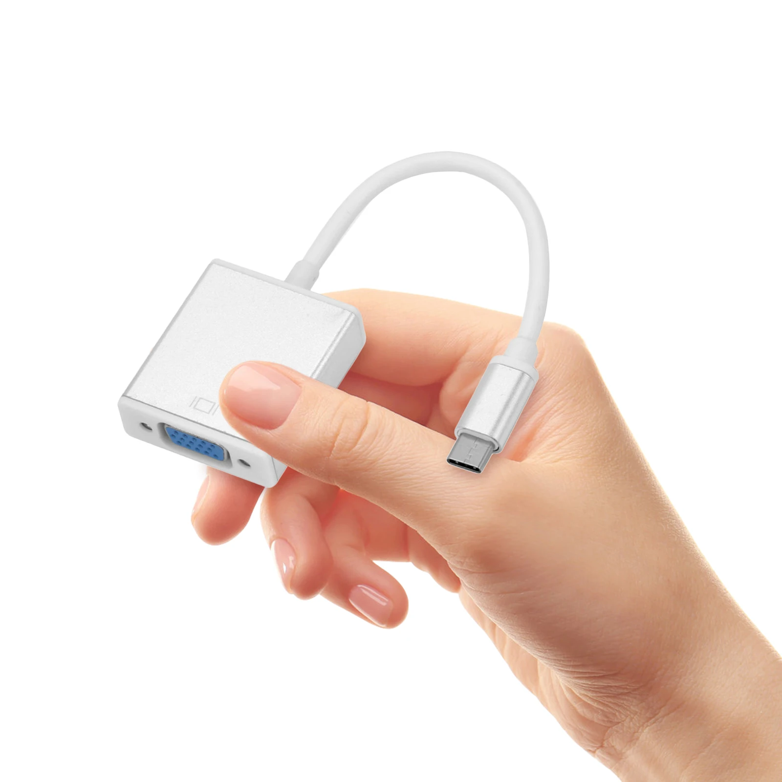 

Type-C To Vga Adapter Cable 1080P Usb 3.1 Male Female Converter For Monitor Projector No Driver Needed Silver