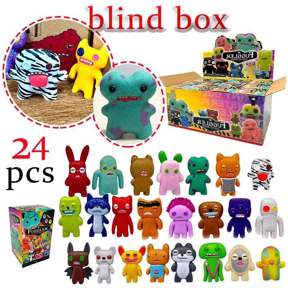 Caja misteriosa de juguete, regalos sorpresa, pareja de Fuggleres, caja ciega, modelo de muñeca, figura de monstruo feo y divertido, adornos, muñecas, regalo de cumpleaños