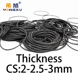 O-ring thickness 2-2.5-3mm CS fluororubber FKM sealing temperature resistant gasket rubber ring complete in specifications.-.