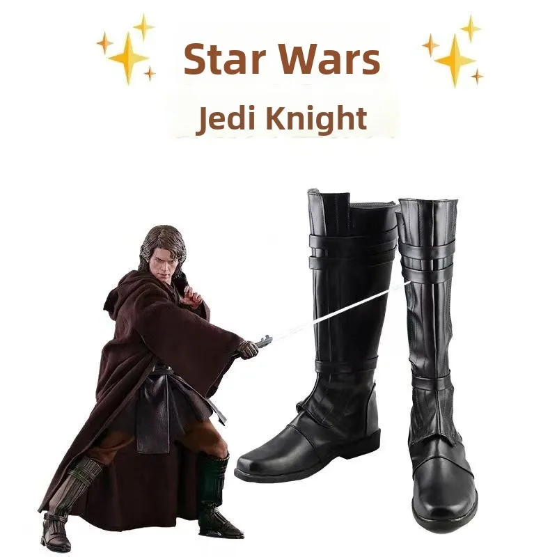  Anakin Skywalker Black Heightening Pads Unisex COS Shoes round Toe Flat Heel PU KPU Spring Autumn Seasonal Wear