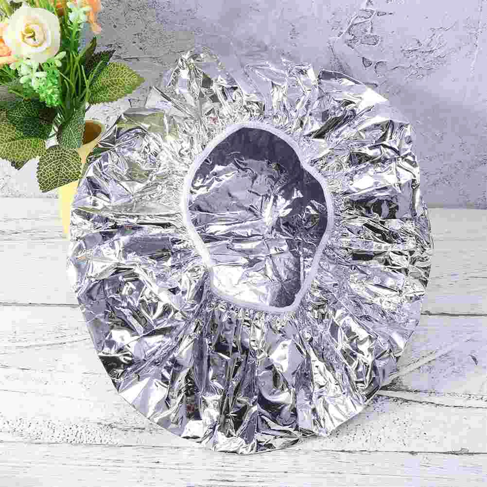 Gorro de ducha de aceite de papel de aluminio, 10 piezas, portátil, impermeable, seco, para salón de belleza