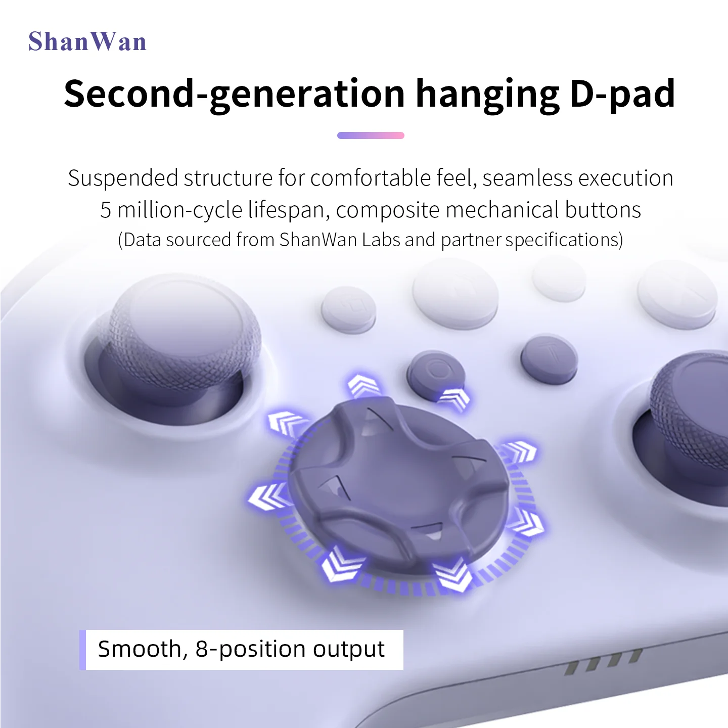 وحدة تحكم الألعاب اللاسلكية ShanWan Q34Pro: توافق متعدد المنصات، عصا تحكم القاعة + مشغل خطي، اهتزاز مزدوج #5