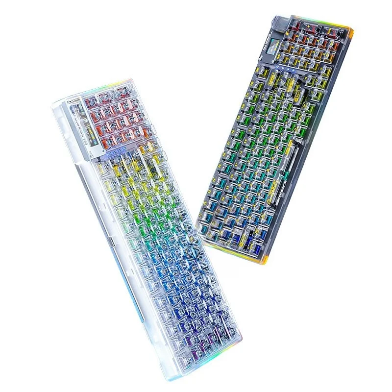 

Fully transparent customized three-mode wireless bluetooth mechanical keyboard