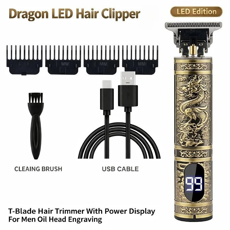 T9 USB Charging Electric Hair Trimmer Zero Gap Hair Clipper Practical Barber Tool for Men Edge Trimming and Oil Head Styling