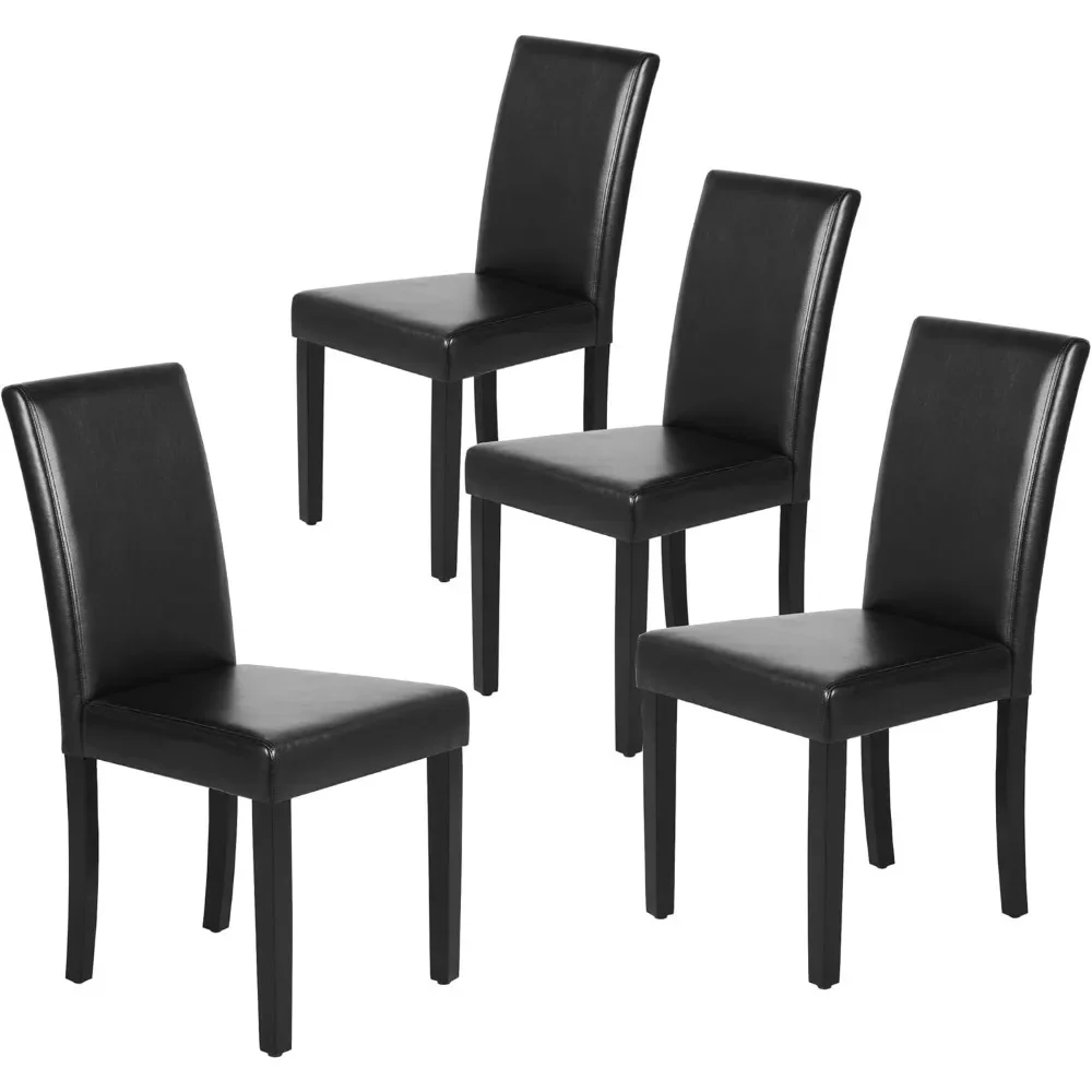 Dining Chair PU Leather Living Room Chairs Upholstered Parsons Diner Modern Kitchen Armless Side Chair