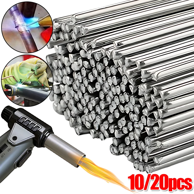 10/20Pcs Low Temperature Welding Rods Universal Wire Weld Melt Aluminum Rod for Soldering Aluminum Copper Iron Brazing Weld Bar