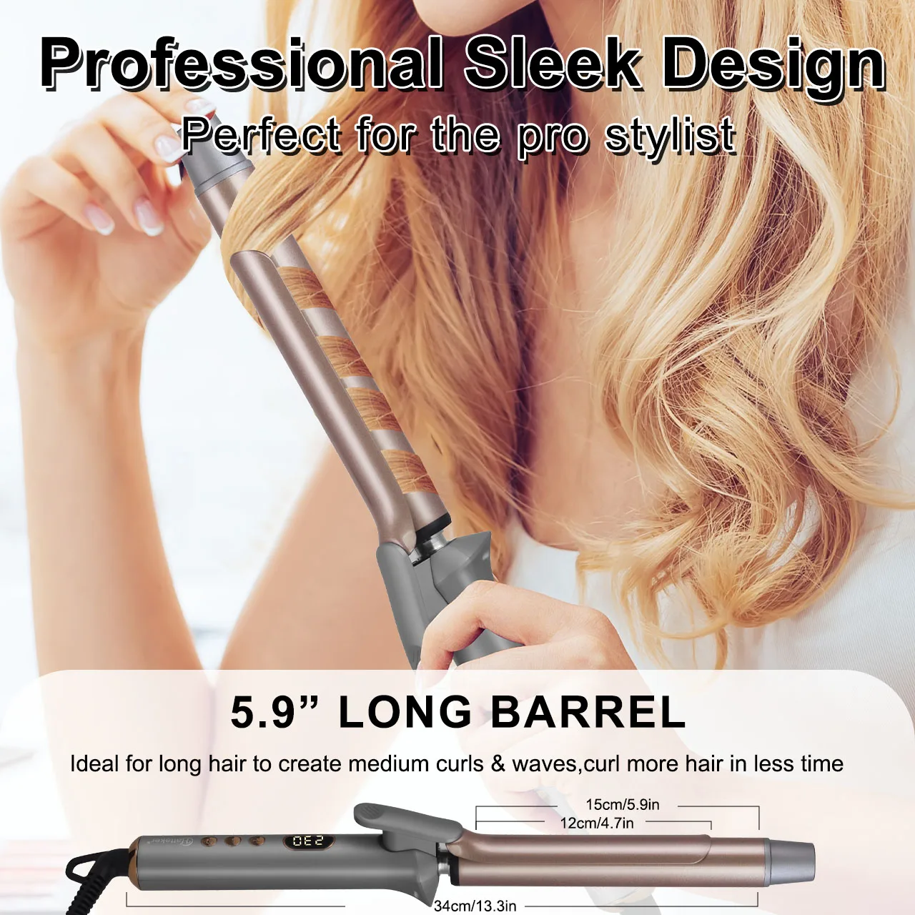Hatteker Electric Curling Iron Automatic 25mm Large Wave Lazy Person’s Temperature-Controlled Hair Curler EU Standard​​