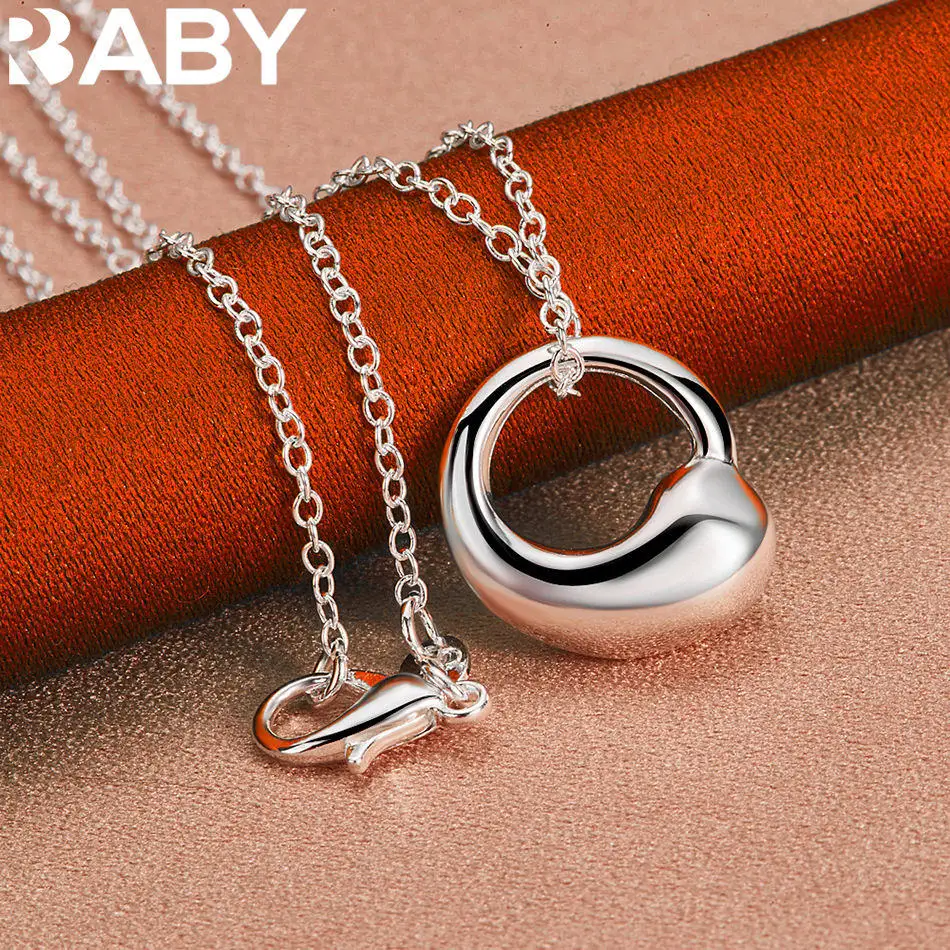URBABY 40-75 سنتيمتر 925 فضة صغيرة مستديرة قلادة قلادة للنساء الرجال سحر الاتجاه هدايا عيد ميلاد موضة حفلة غرامة Jewe