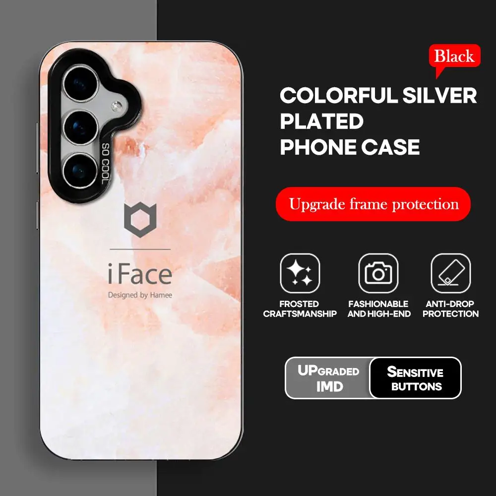 Hamee Designed i-iFace Phone Case IMD Colorful Phone Case Silver Cover Suitable for amsung Galaxy S24 S23 S22 S21 S20 Plus Ultra