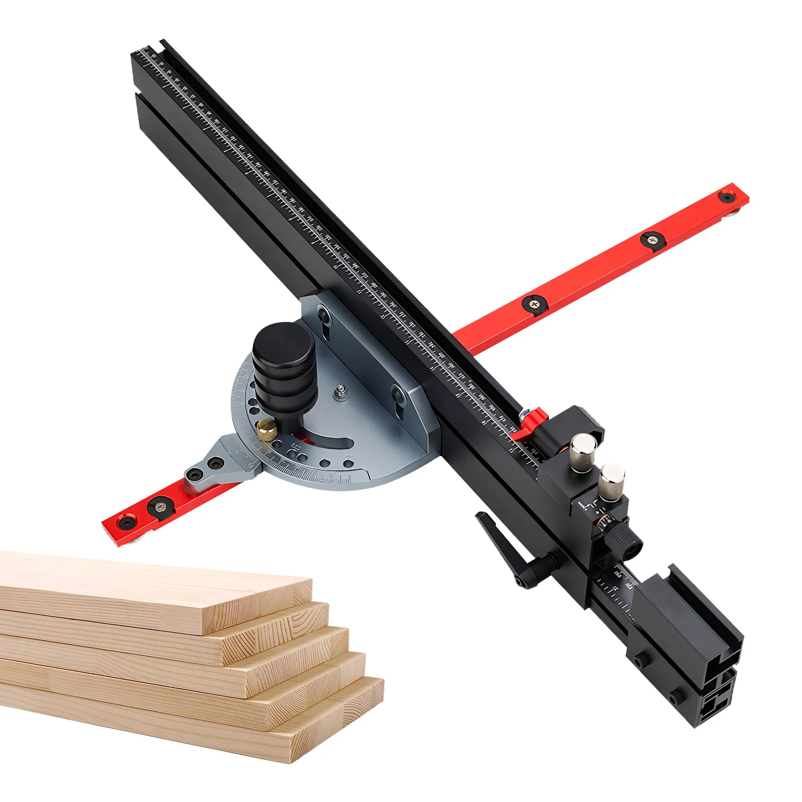 

Table Saw Router Miter Gauge Adjustable 11 Angle Stops Miter Gauge Standard Slot 3/4 X 3/8 Inches for Woodworking