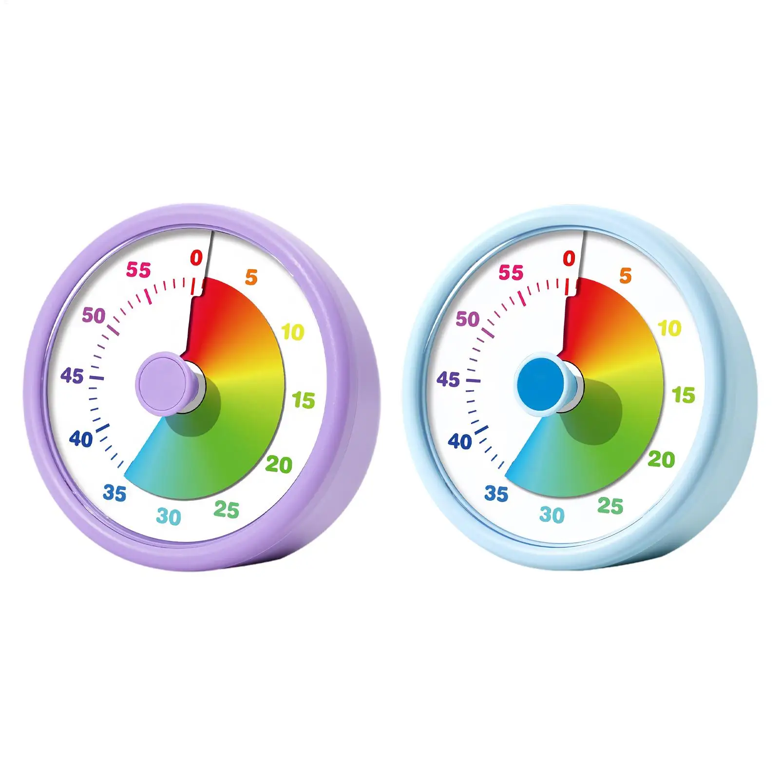 Round  60 Minutes Visual Timer Ultra Silent Countdown Alarm Clock Self-discipline Visualization Kitchen Timer Indoor