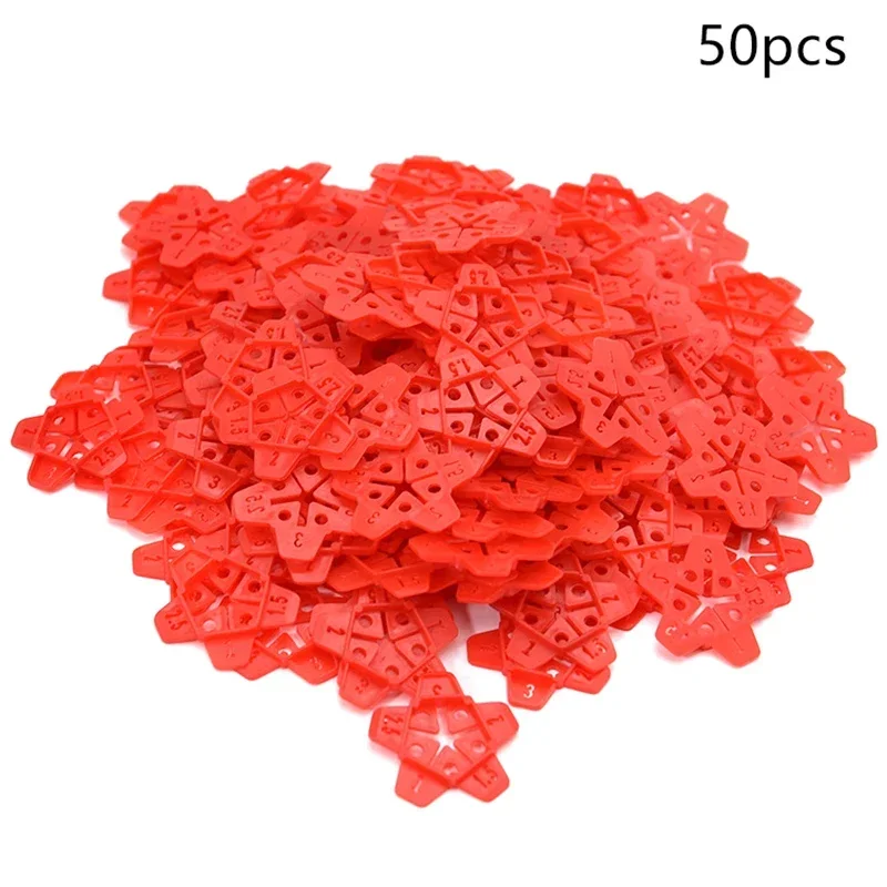 50 Buah 5 Dalam 1 Sistem Perataan Keramik Baji Klip Spacer Ubin Profesional Alat Konstruksi Sistem Perata Dinding Lantai