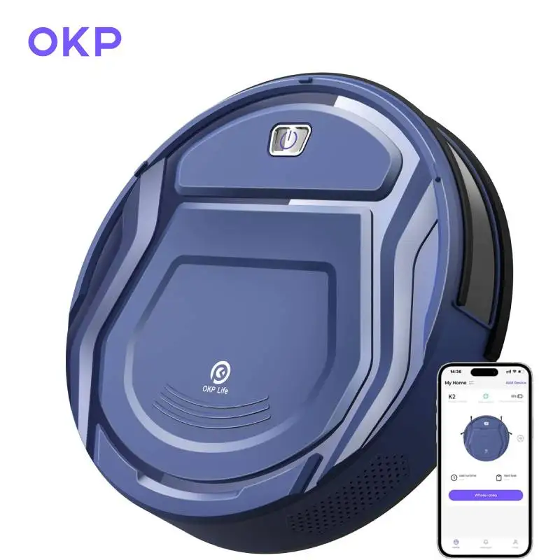 OKP K2 kabelloser Roboter-Staubsauger, 2000 Pa Saugleistung, selbstaufladendes Haushaltsgerät, ideal
