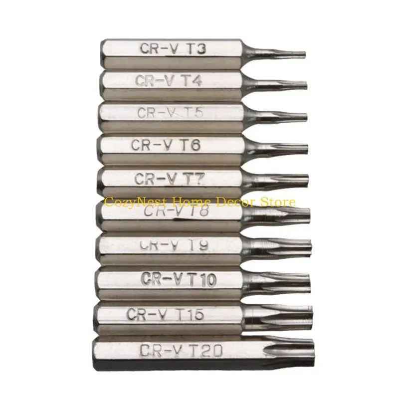 92mf 10pcs 4mm Felech Bit Bit Bit Bit Set 1/4 polegada Segurança hexagonal Ferrista fenda fenda Ferramenta broca