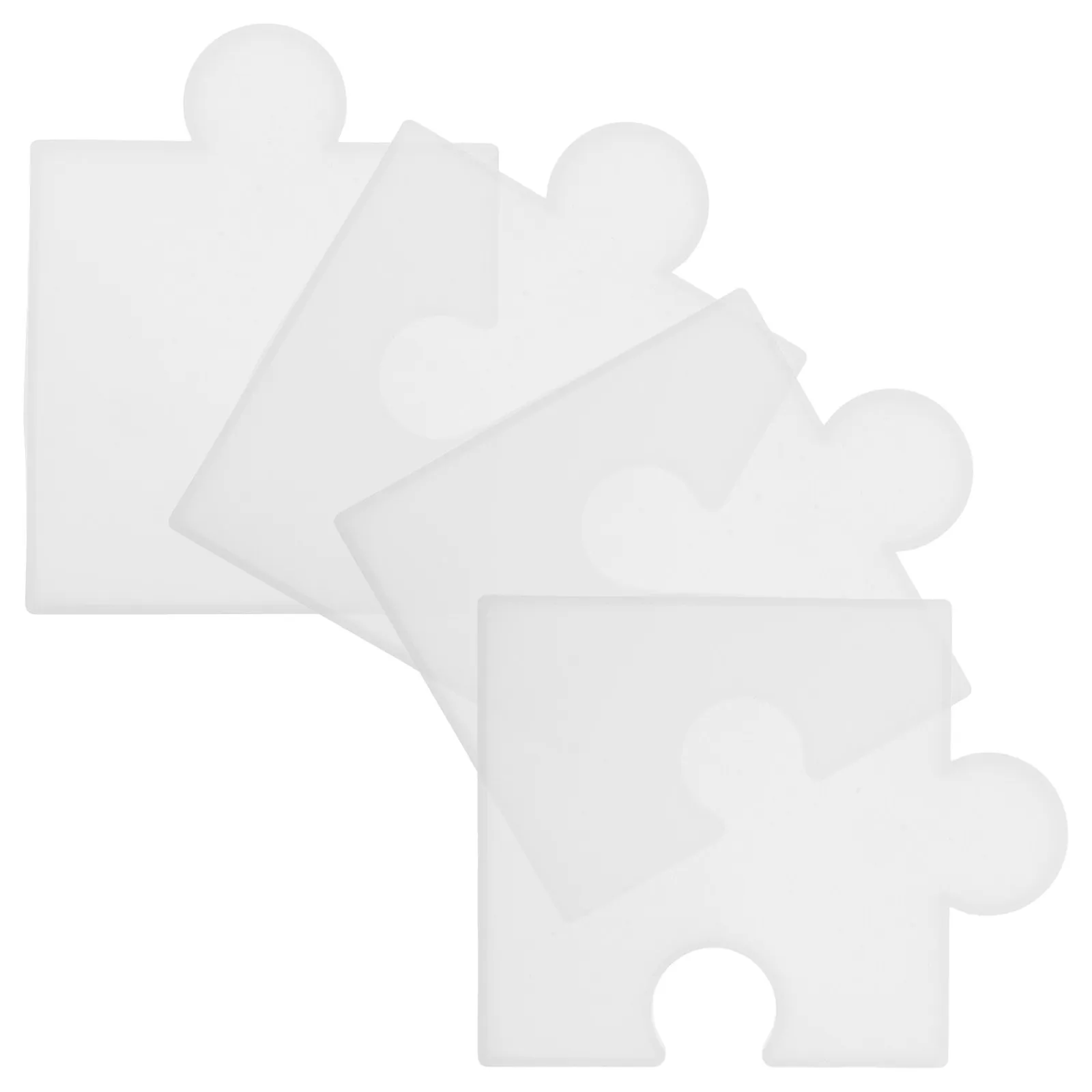 

4Pcs Puzzle Silicone Resin Mold 5.5x4.32inch Flexible Cup Mat Coaster Mold DIY Resin Craft Making Kit Home Decor Supplies