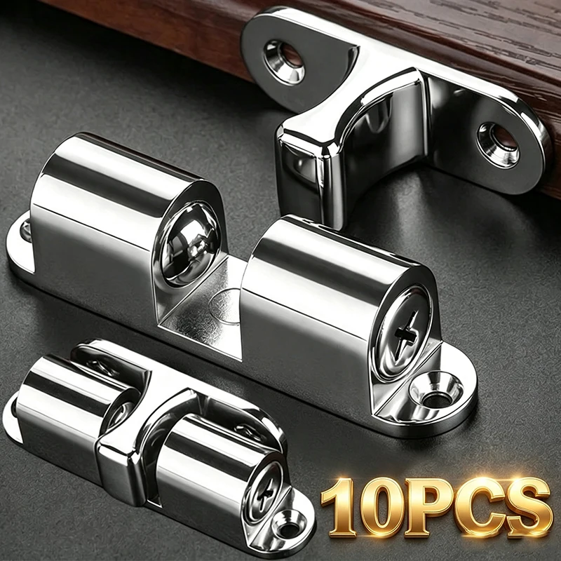 40/50/60mm Furniture Door Ball Latch Brass Double Roller Spring Ball Catch Latches Cabinet Closet Door Adjustable Tension Latch