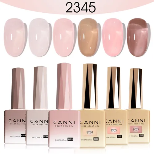 Imagen 2 del producto CANNI HEMA FREE TPO FREEGel Kit de esmalte de uñas Jelly Pink colección desnuda Color hermoso cobertura completa Soak Off UV LED Gel kit de regalo