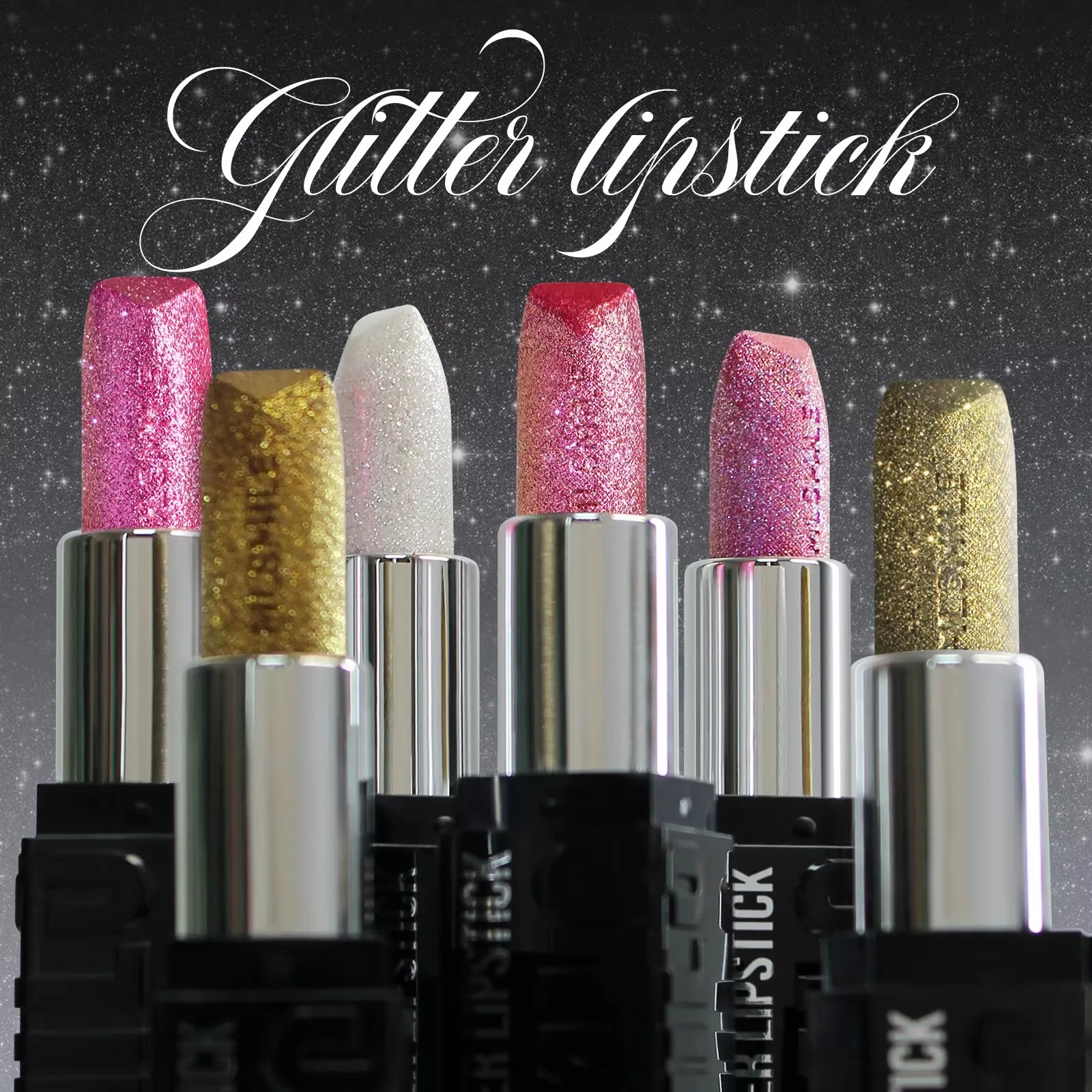 6 สี Glitter ลิปสติก Long-Lasting Non-Stick CUP Lip Liner เพชรกันน้ําง่ายสี Lip Glaze Lip แต่งหน้าเครื่องสําอาง