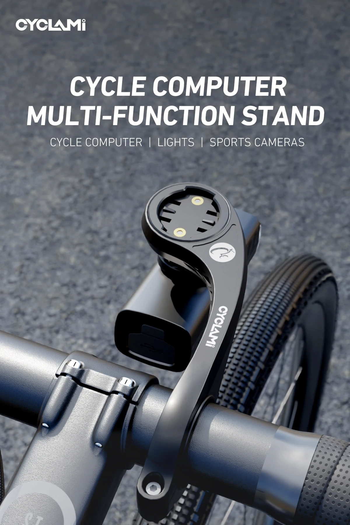 Cyclami s2 fahrrad computer halterung bergstraße fahrrad gps scheinwerfer halter halterung für garmin xoss igp sport magene coospo Vorderlichthalter – Detail 2