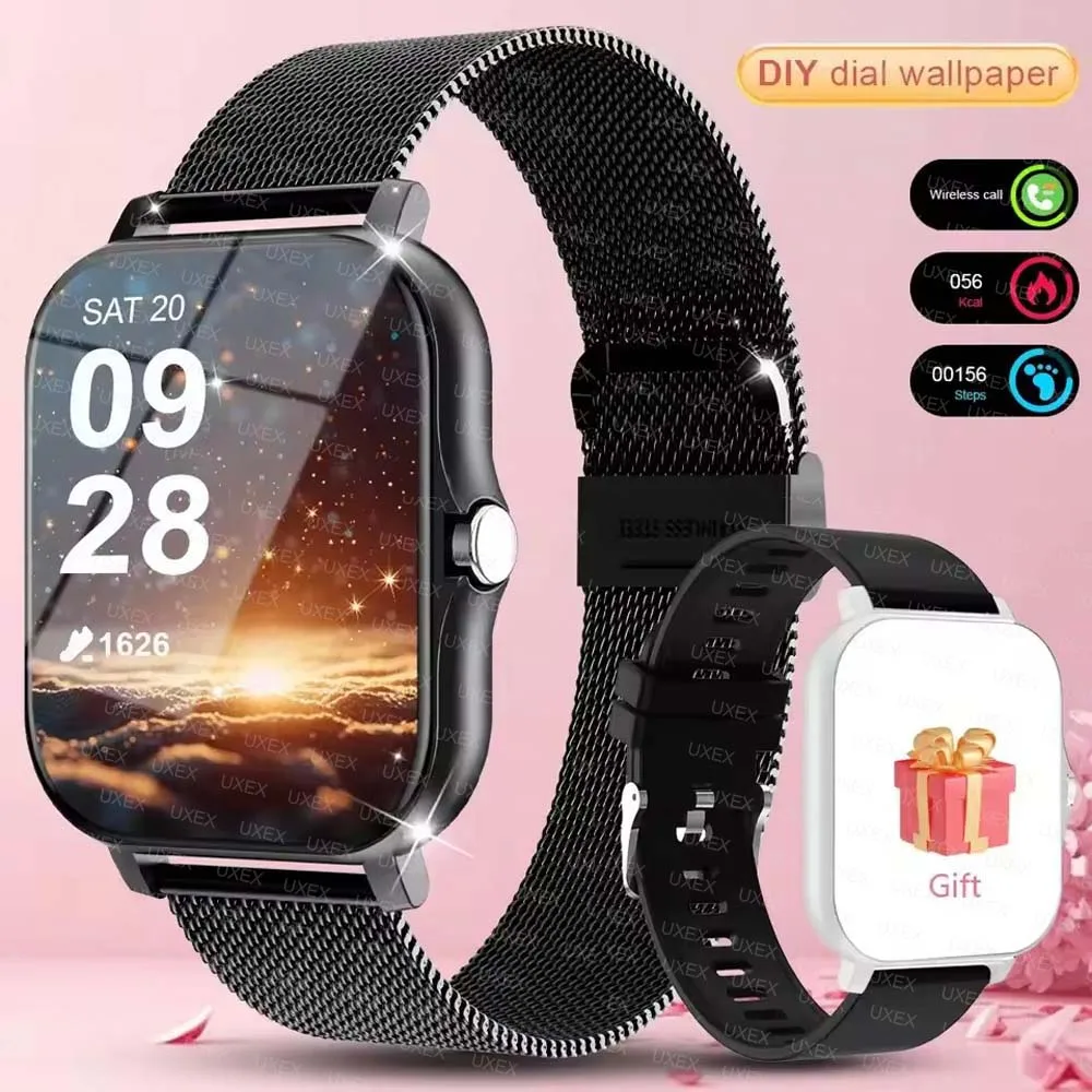 1.83 ''جديد عطلة هدية ساعة ذكية بلوتوث الحديث شاشة كاملة الأكسجين في الدم/مراقبة ضغط الدم ساعة ذكية للنساء 2026 الرجال