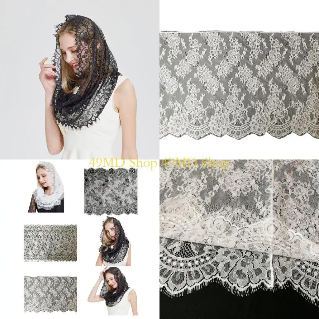 

49MD Mantilla Veil Catholic Church Veil Church Mass Veil Headcovering Latin Mass Chapel Veil Mass Veil Embroidery Lace Veil