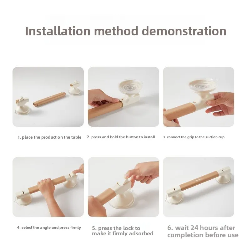 No Drill Suction Grab Bar Bathroom Safety Handle Anti-slip Handrail for Elderly Pregnant Women & Kids, Shower Anti-fall Helper view 4