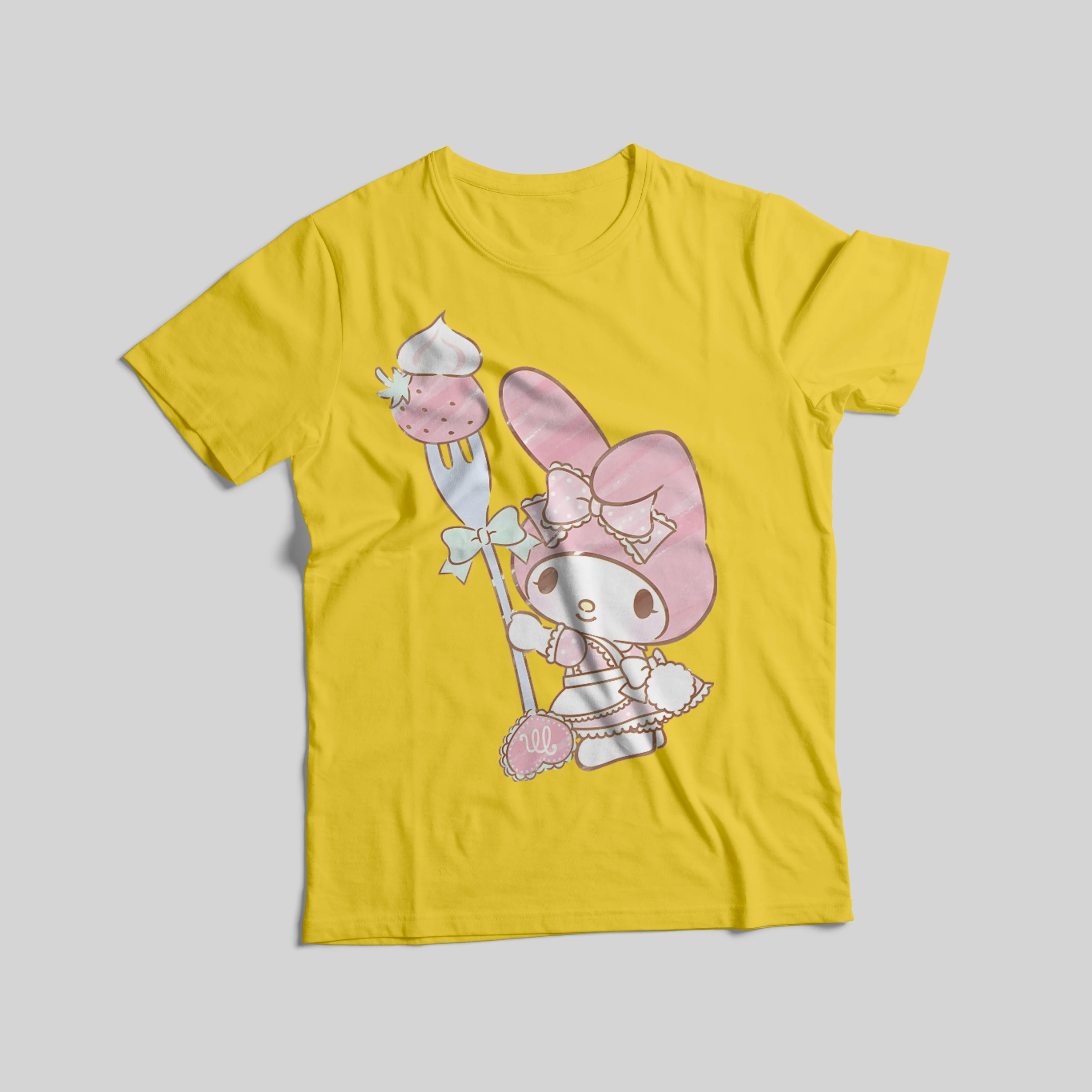 

Футболки с принтом серии Sanrio, 100% хлопок, доступны в 8 цветов, бестселлер базового стиля Mommy and Me / женская одежда