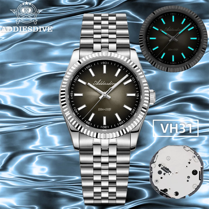 

ADDIESDIVE Fashion 36mm Ladies Watch Luxury Japan VH31 Quartz BGW9 Luminous 100m Waterproof Diving Wristwatch For Women AD2073